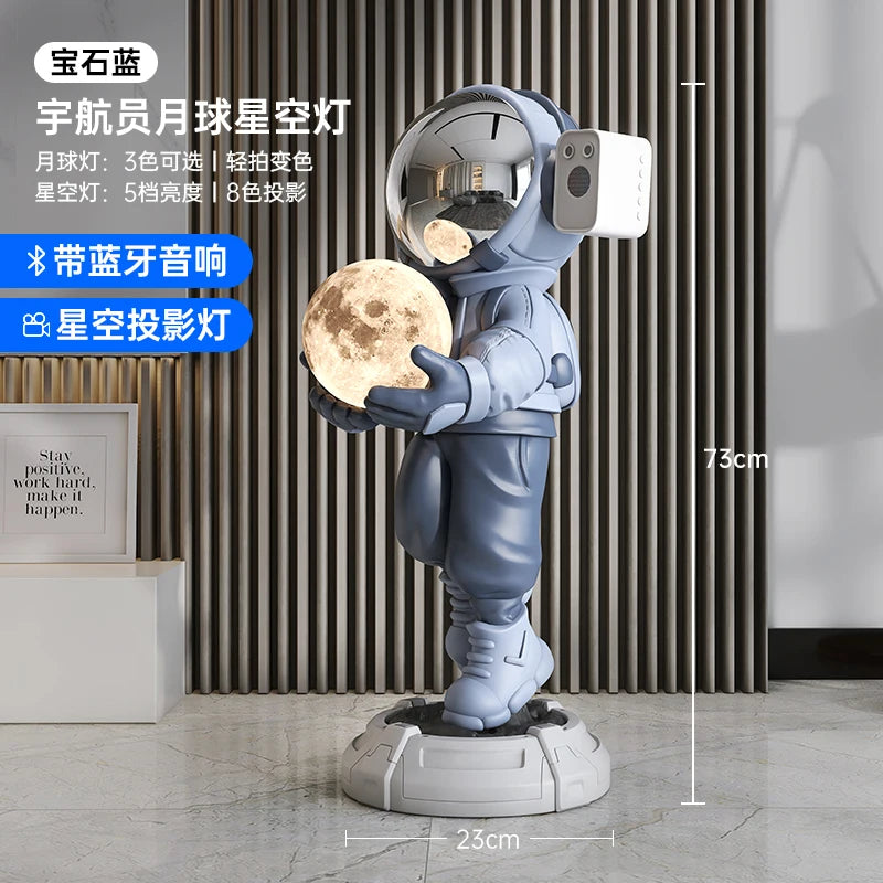 Home Decor Creative Luminous Astronaut Statues Floor Decor Nordic Living Room Large Welcome Sculpture Art Astronaut Lamp Statues