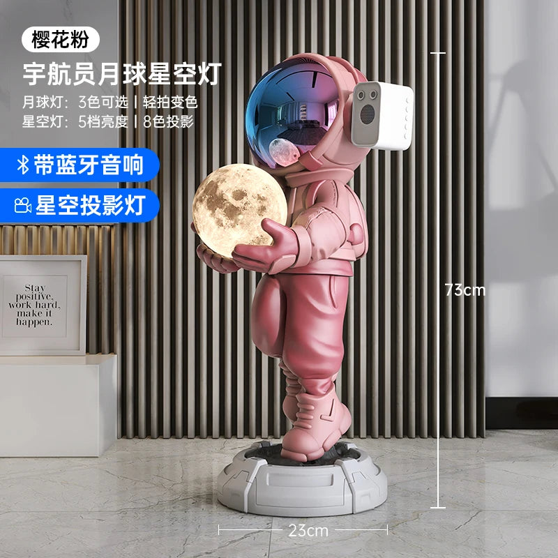 Home Decor Creative Luminous Astronaut Statues Floor Decor Nordic Living Room Large Welcome Sculpture Art Astronaut Lamp Statues
